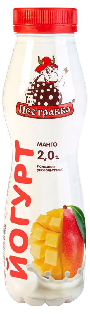 Йогурт питьевой Пестравка манго 2% БЗМЖ, 270 г