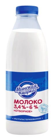 Молоко ультрапастеризованное Минская марка отборное 3,4-6% Беларусь охлажденное, 1500 г