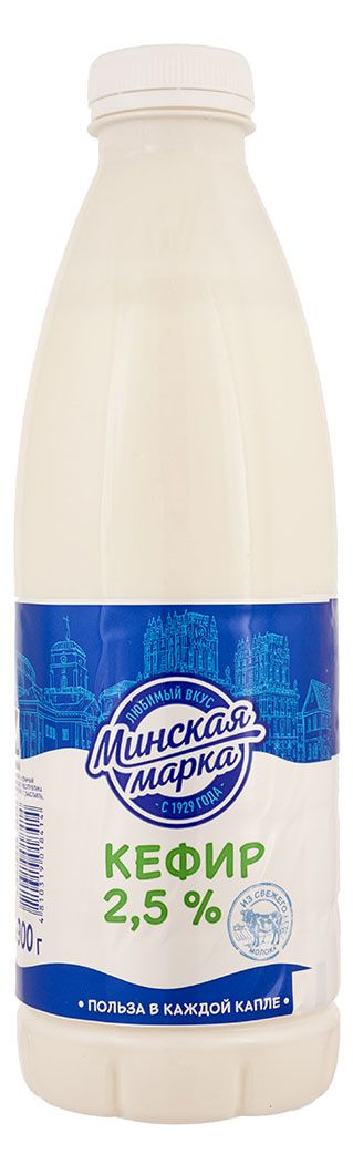 Молочные продукты, яйца  Ашан Кефир Минская марка 2,5% БЗМЖ, 900 г