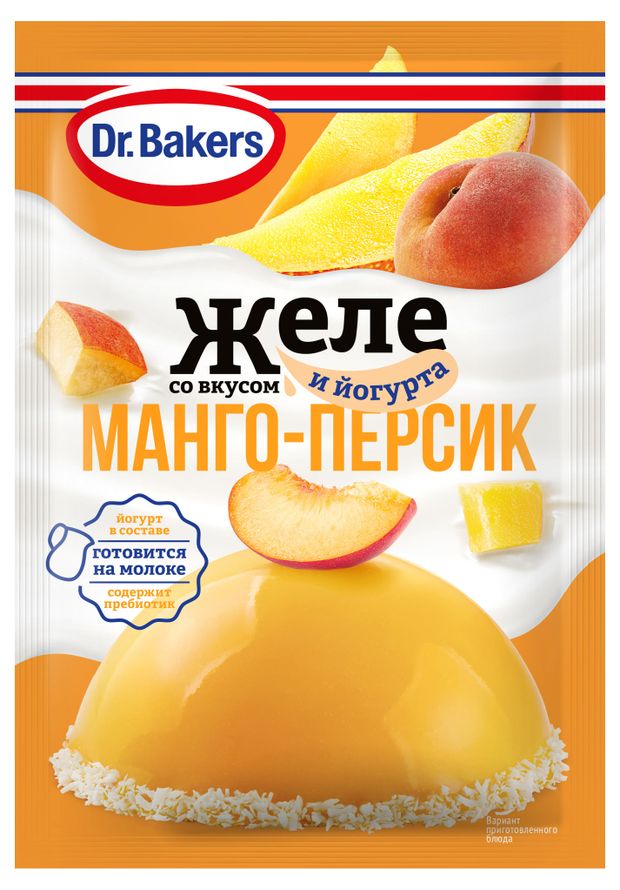 Желе DrBakers со вкусом манго-персик и йогурта 33 г 50₽