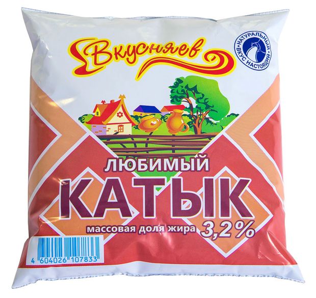 Кисломолочный продукт Катык Вкусняев в пакете 3,2% БЗМЖ охлажденный, 500 г