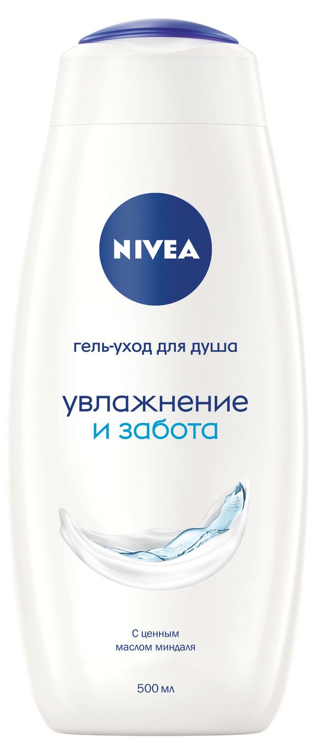 фото Гель-уход для душа nivea увлажнение и забота для всей семьи увлажняющий с маслом миндаля, 500 мл