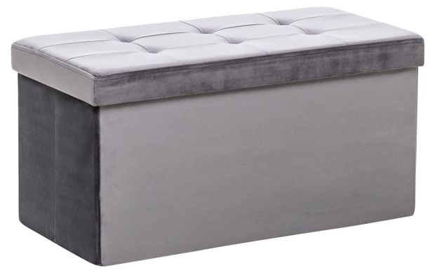 Пуф с ящиком для хранения Леда антрацит, 38х76х38 см