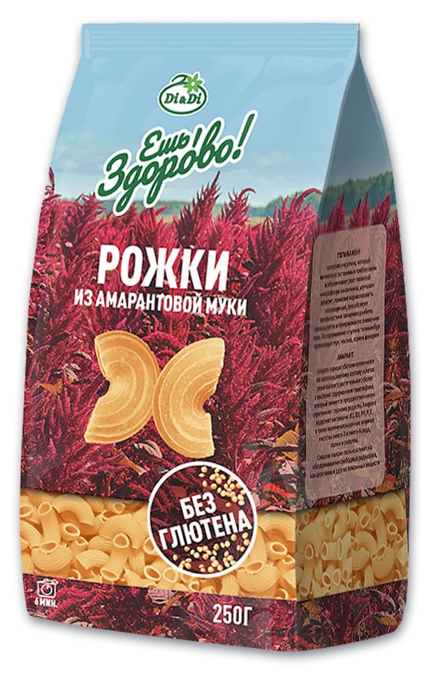 Макаронные изделия Di &amp;Di Рожки из амарантовой муки Ешь Здорово без глютена, 250 г