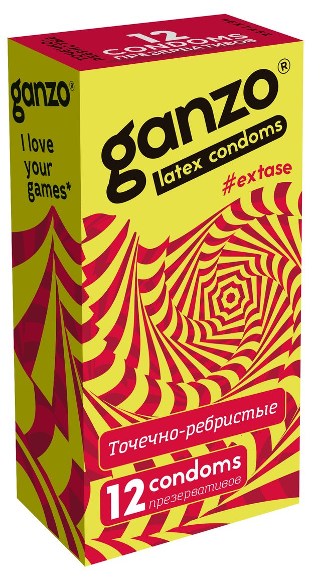 Презервативы Ganzo Extase Точечно-ребристые 12 шт 300₽