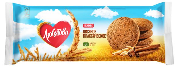 Печенье Любятово Овсяное классическое, 200 г