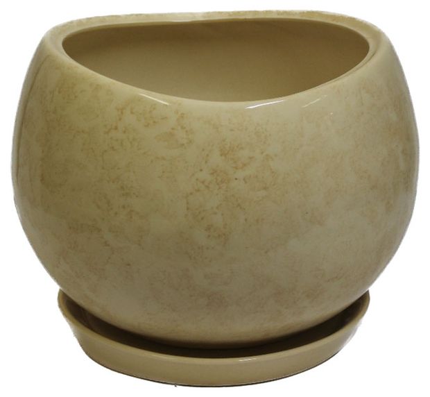 Горшок для цветов Котовский Фаянс Адель 2 бежевый, 3,5 л