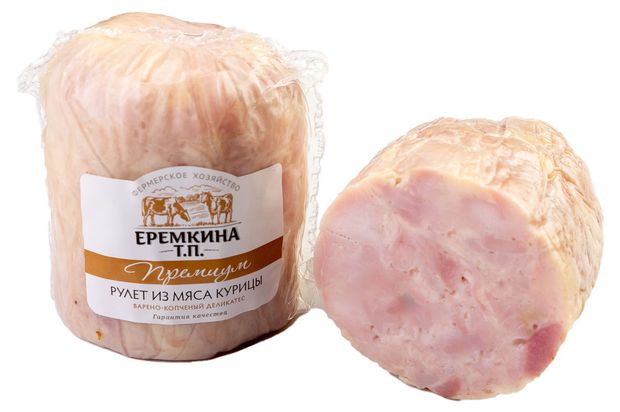 Рулет из курицы вареный КФХ Еремино поле, вес