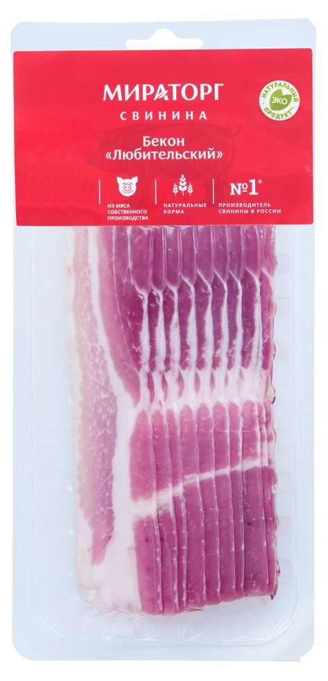 Бекон Мираторг Любительский свиной, 260 г