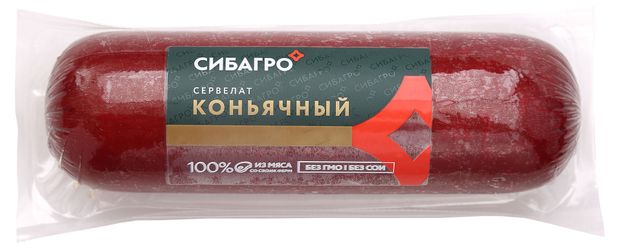 Колбаса варено-копченая СИБАГРО Сервелат Коньячный, 350 г