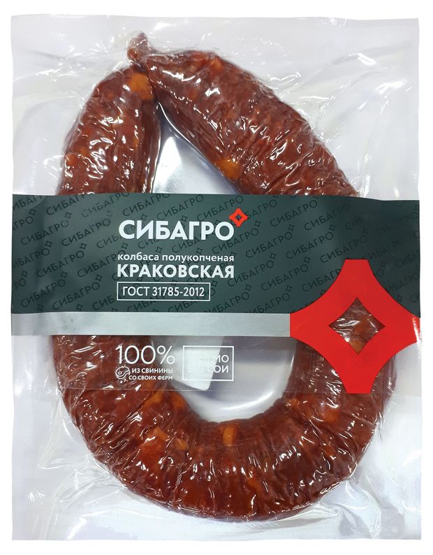 Колбаса полукопченая СИБАГРО Краковская, 350 г