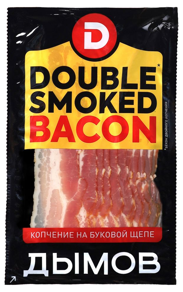 Колбасные изделия Бекон сырокопченый ДЫМОВ Double Smoke Гриль, 200 г