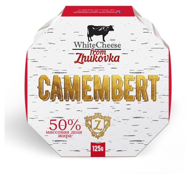 Сыр мягкий Камамбер с белой плесенью WhiteCheese from Zhukovka 50% БЗМЖ, 125 г