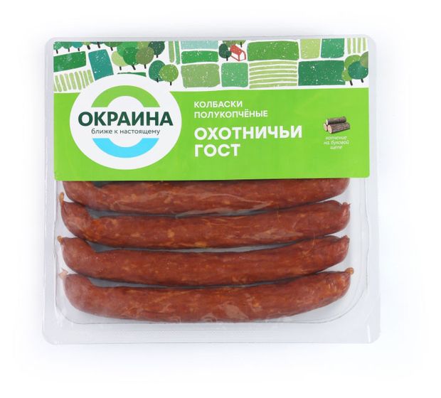 Колбаски полукопченые Окраина Охотничьи, 320 г