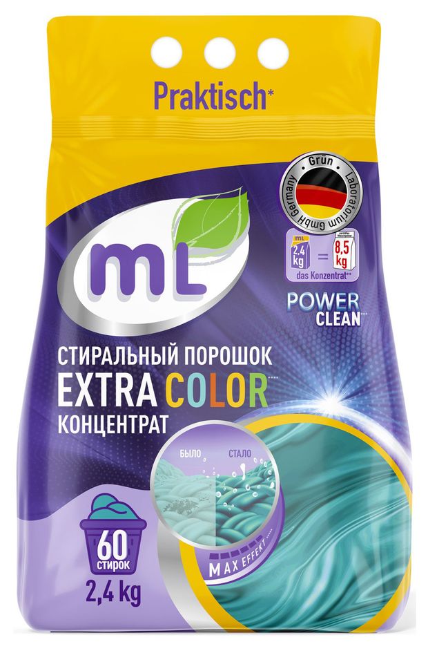 фото Стиральный порошок концентрат meine liebe extra color для цветного белья, 2,4 кг