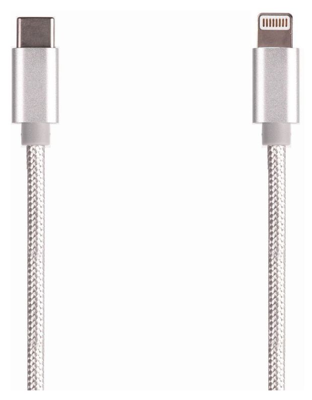фото Кабель qilive usb-с + 8 pin серебрисьый, 1,2 м