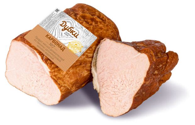 Карбонад копчено-вареный Дубки (0,9-1,1 кг), 1 упаковка ~ 1 кг