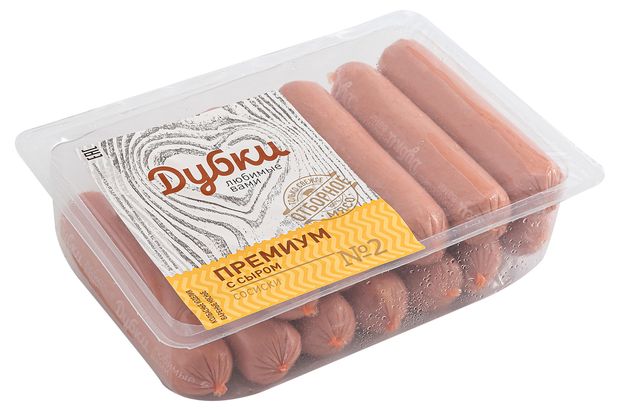 Сосиски Дубки Премиум с сыром, 600 г