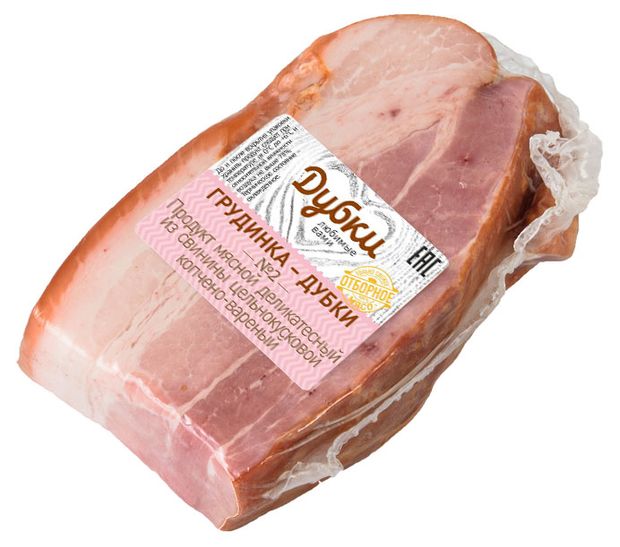 Грудинка Дубки варено-копченая, вес