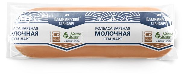 Колбаса Владимирский стандарт Молочная 02-04 кг 1 упаковка 025 кг 38₽
