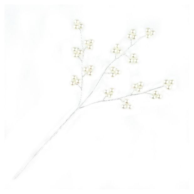 Вставка Азалия Декор с жемчугом белая Н 20 см 100₽