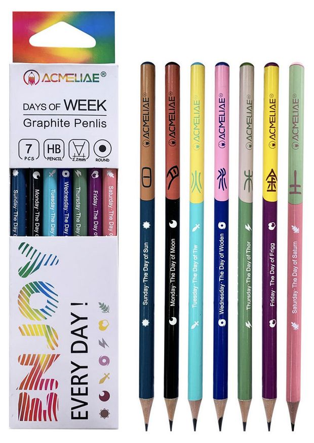 Набор чернографитных карандашей ACMELIAE Week HB 7 шт 130₽