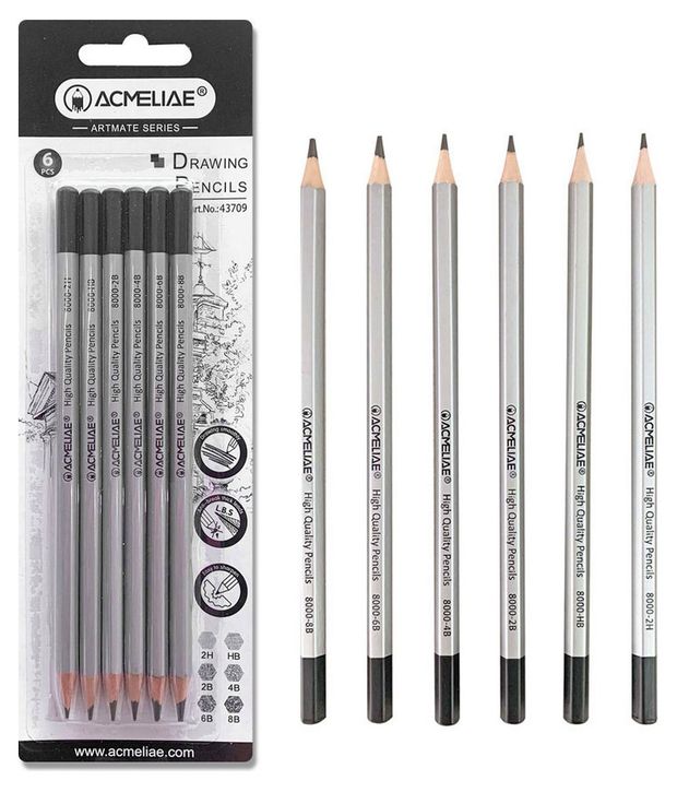 Набор чернографитных карандашей ACMELIAE ArtMate 2H HB 2B 4B 6B 8B 6 шт 140₽
