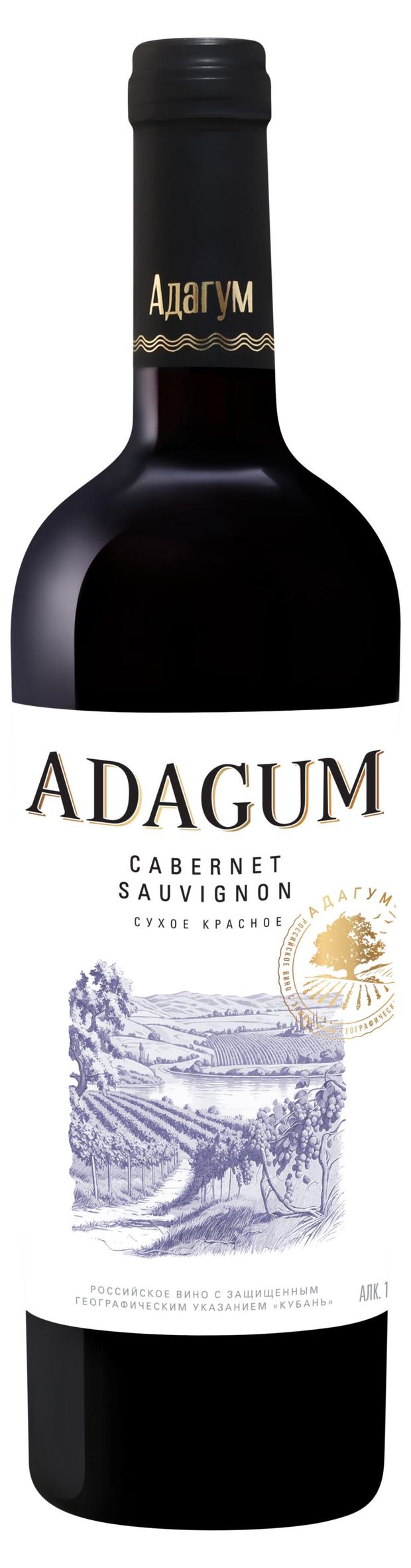 Вино Адагум Каберне Совиньон красное сухое Россия, 0,75 л