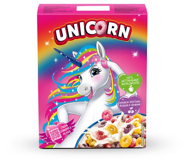 Готовый завтрак Unicorn Радужные колечки 195 г 160₽