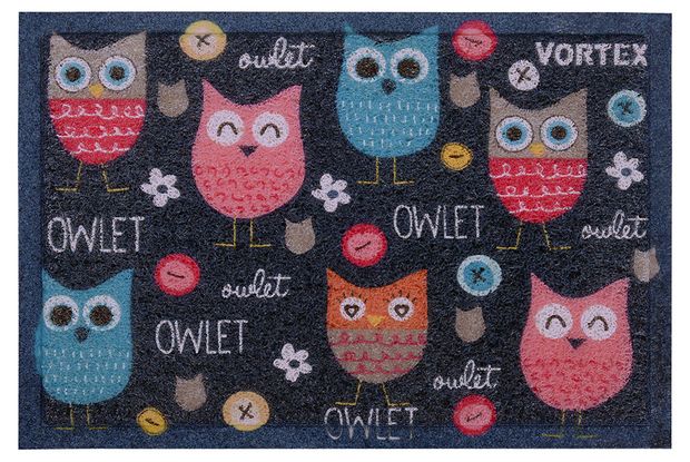 Коврик придверный Vortex Совята пористый, 40х60 см