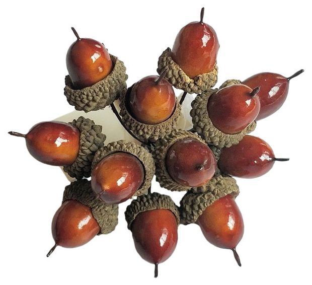 Набор желудей Азалия Декор на вставках D15x25xL12см коричневый 12 шт 160₽