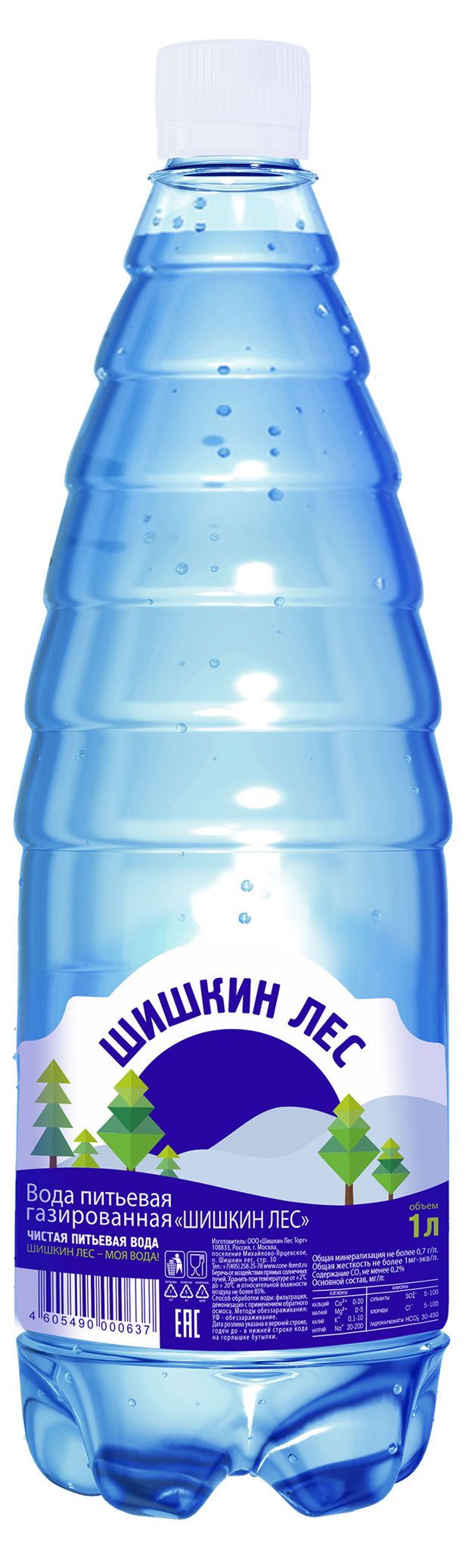 Вода питьевая Шишкин Лес с газом, 1 л