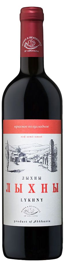 Вино Wines & Beverages of Abkhazia Лыхны столовое красное полусладкое Абхазия, 0,75 л