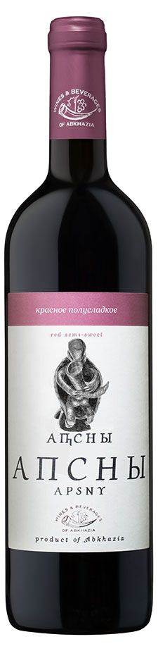 Вино Вина и Воды Абхазии Апсны красное полусладкое Абхазия, 0,75 л