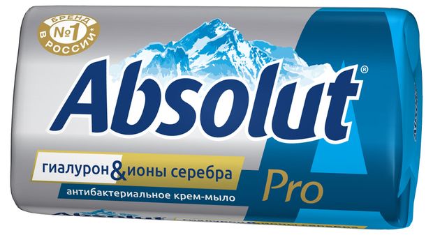 Крем-мыло туалетное Absolut pro антибактериальное серебро гиалурон 90 г 65₽