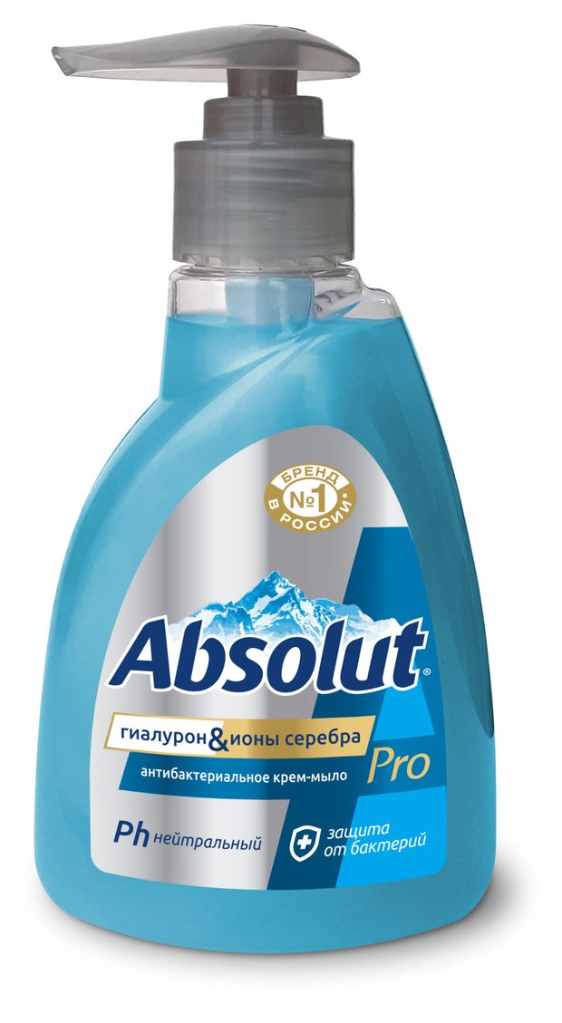 Крем-мыло жидкое Absolut pro антибактериальное серебро гиалурон 250 мл 120₽