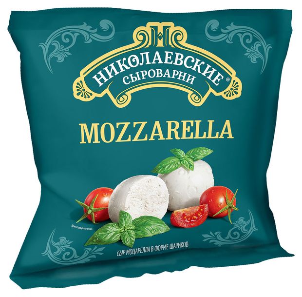 Сыр рассольный Николаевские сыроварни Моцарелла шарик БЗМЖ 250 г 175₽