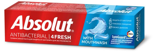 Зубная паста Absolut Antibac 4Fresh освежающая, 110 гр