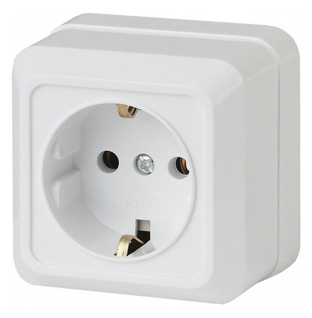 Розетка Intro Quadro 2-202-01 с заземлением белая