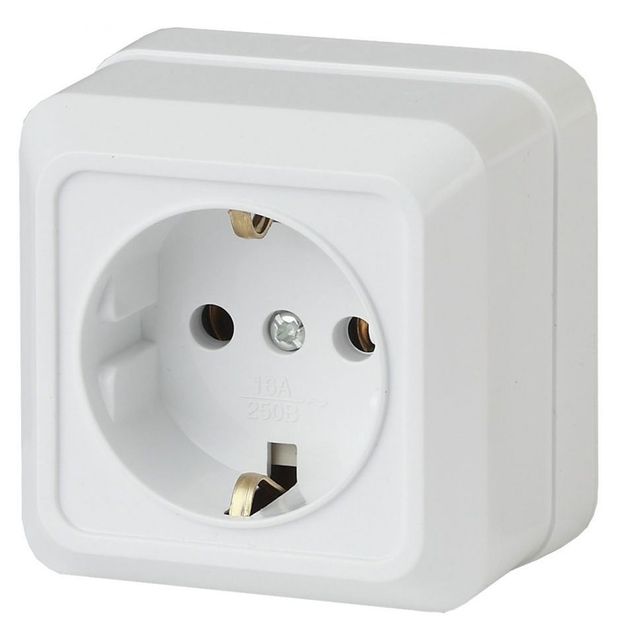 Розетка Intro Quadro 2-202-02 с заземлением слоновая кость 160₽