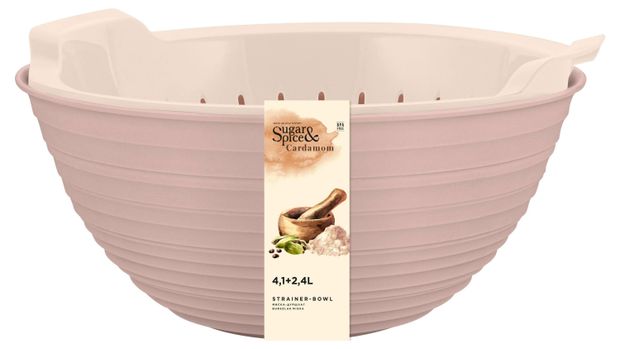 Миска-дуршлаг Sugar&Spice Cardamom латте, 4,1 + 2,4 л