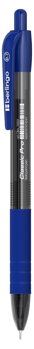 Ручка шариковая автоматическая Berlingo Classic Pro синяя 0,7мм, 1 шт