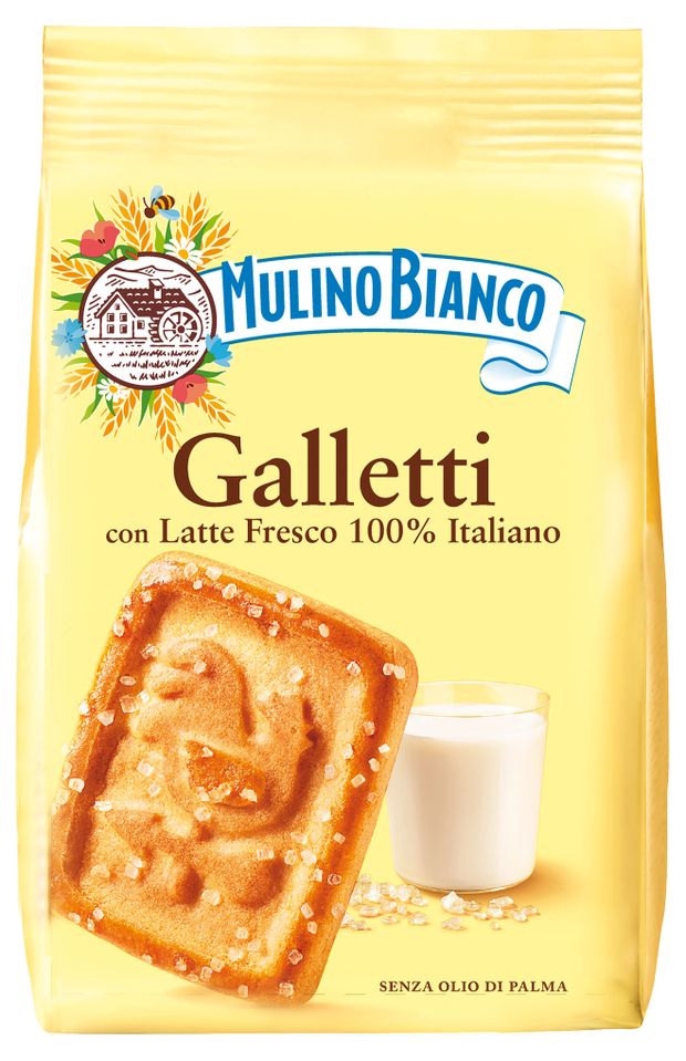 Печенье Mulino Bianco Галлетти с сахарными кристаллами Италия, 350 г