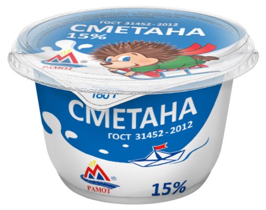 Сметана Рамоз 15% БЗМЖ, 180 г