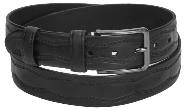 Ремень мужской Линейка черный, 4 см х 105-125 см