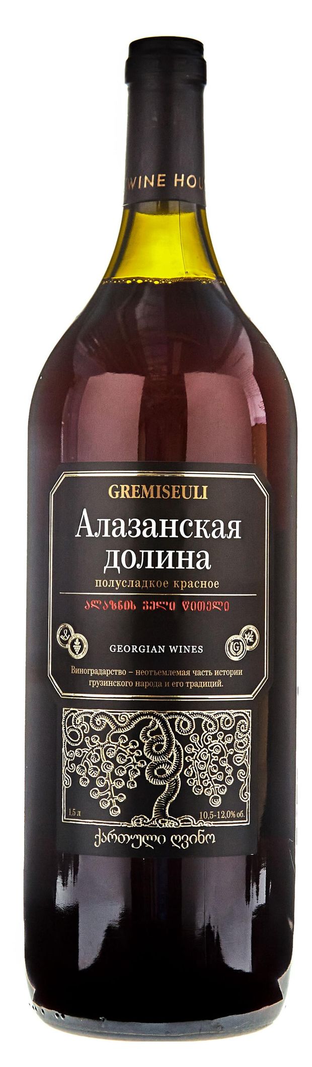 Вино Алазанская Долина Gremiseuli красное полусладкое Грузия, 1,5 л