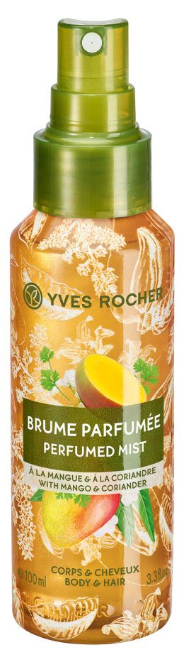 фото Спрей для тела и волос yves rocher манго &amp; кориандр парфюмированный, 100 мл