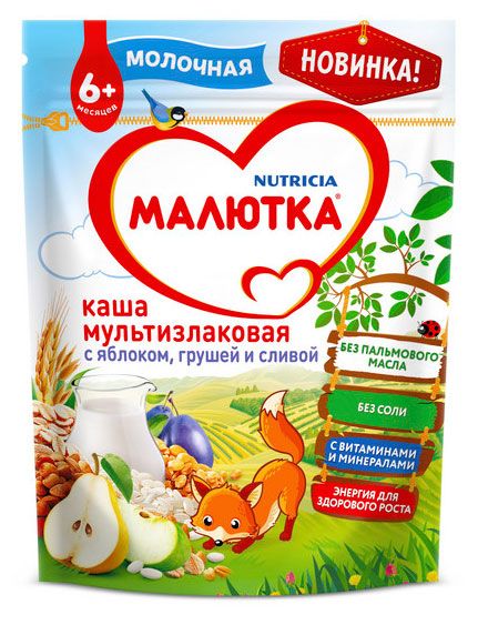 Каша молочная Малютка Мультизлаковая с фруктами 220 г 250₽