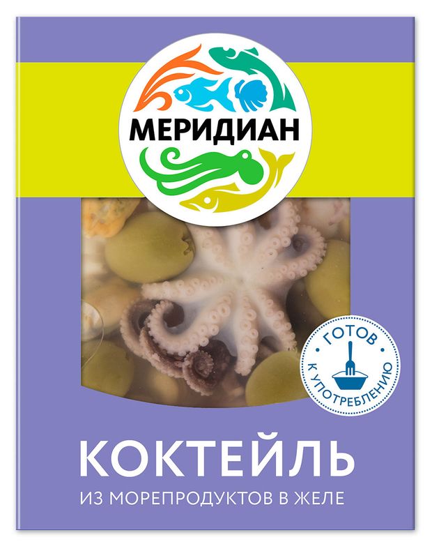 Коктейль из морепродуктов Меридиан в желе 200 г 240₽