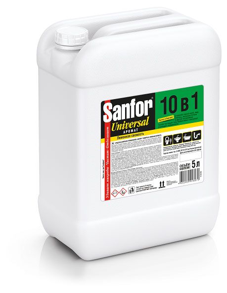Средство чистящее Sanfor Универсал 10 в 1 Лимонная свежесть 5 л 600₽
